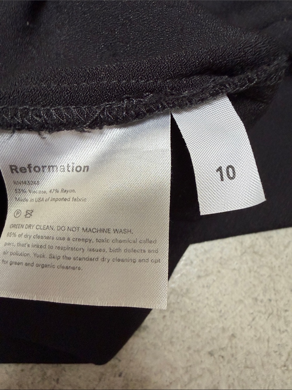 Reformation Black Mini Skirt with Side Button Detail size 10 - Picture 8 of 8